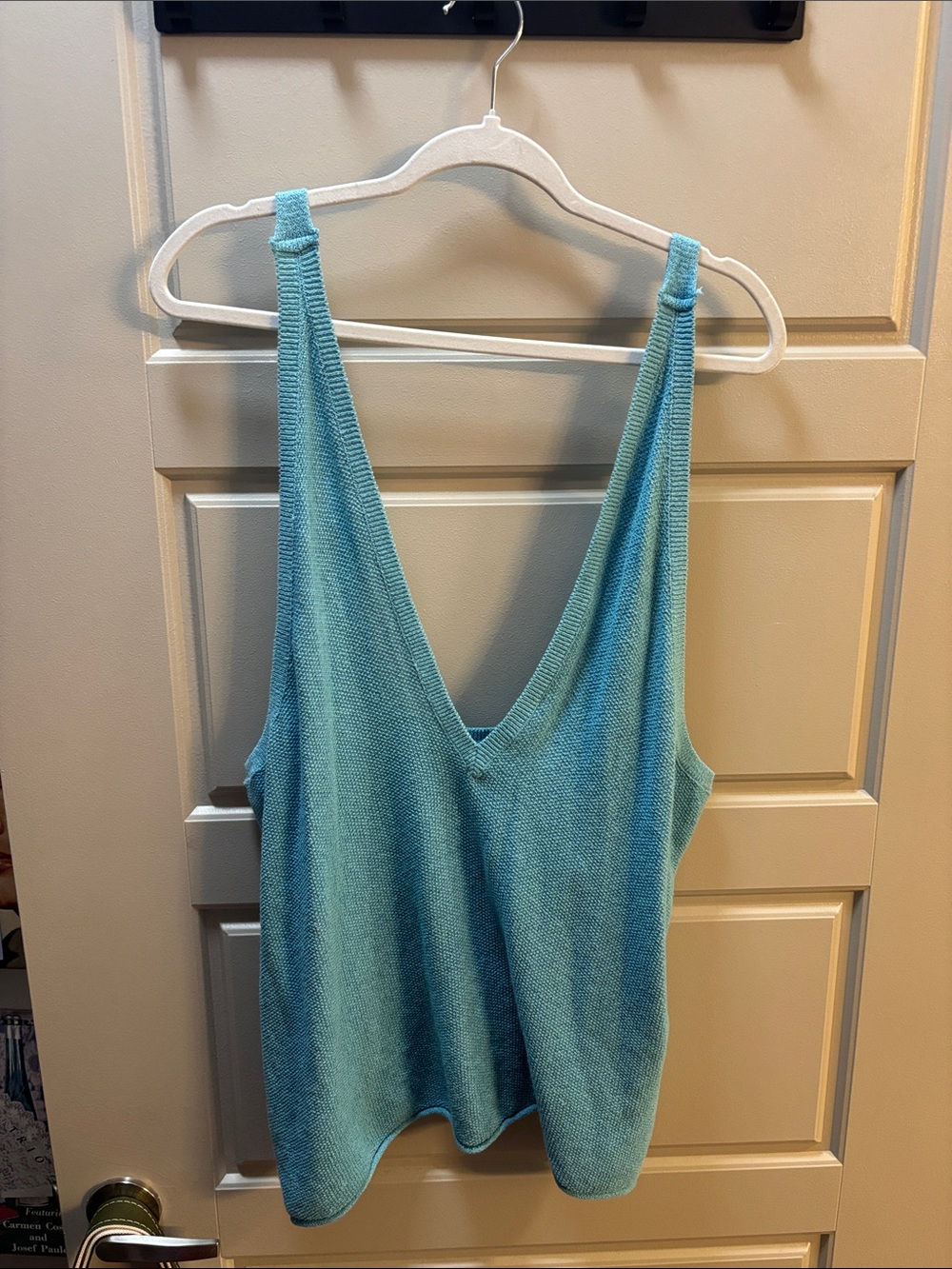 NWT Free People Beach Light Blue Knit V-Neck Tank Top
